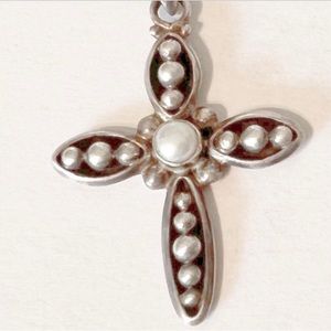 Silpada Pearl Cross Pendant.